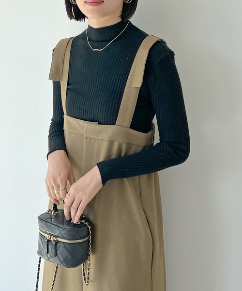 STELLA FISH(ステラフィッシュ)の「Shoulder Belt Jumper Skirt(スカート・レディース・ブラック/ベージュ・FREE)」の15枚目の写真