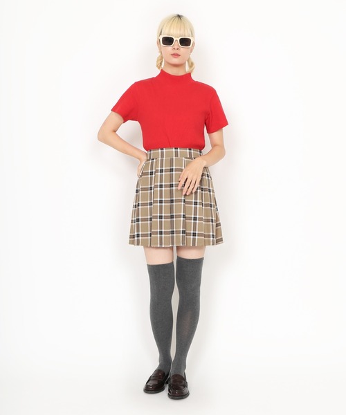 PUNYUS（プニュズ）の「ボックスプリーツチェックミニスカート（スカート・レディース・グレー/ベージュ・1/2/3/4）」の18枚目の写真