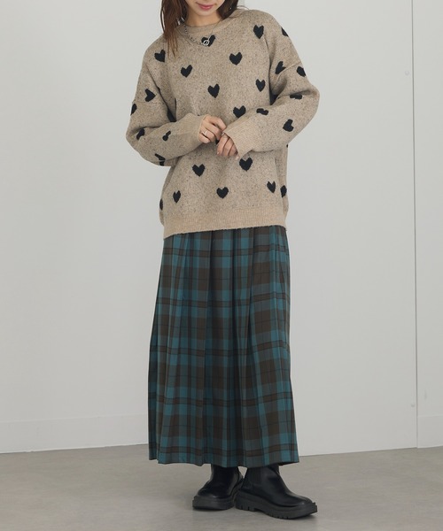 MAISON BREEZE（メゾンブリーズ）の「【MAISON BREEZE】ハート柄ニット（ニット/セーター・レディース・グレー/アイボリー/ブラック/ベージュ・FREE）」の21枚目の写真