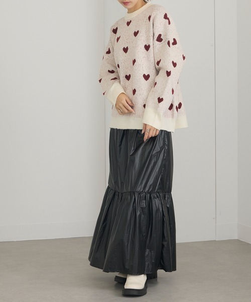 MAISON BREEZE（メゾンブリーズ）の「【MAISON BREEZE】ハート柄ニット（ニット/セーター・レディース・グレー/アイボリー/ブラック/ベージュ・FREE）」の7枚目の写真