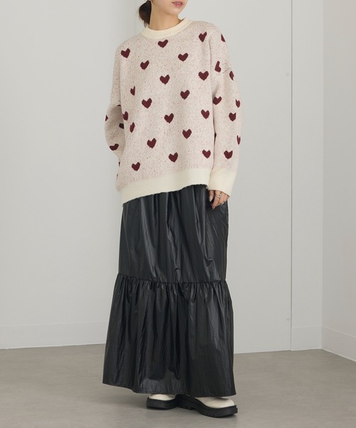 MAISON BREEZE（メゾンブリーズ）の「【MAISON BREEZE】ハート柄ニット（ニット/セーター・レディース・グレー/アイボリー/ブラック/ベージュ・FREE）」の9枚目の写真