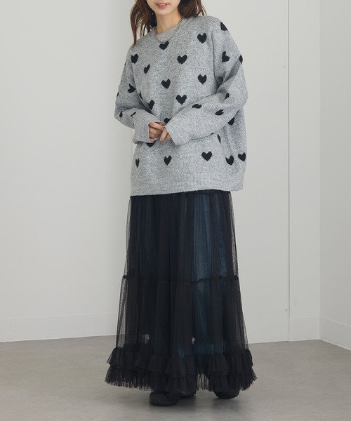 MAISON BREEZE（メゾンブリーズ）の「【MAISON BREEZE】ハート柄ニット（ニット/セーター・レディース・グレー/アイボリー/ブラック/ベージュ・FREE）」の17枚目の写真