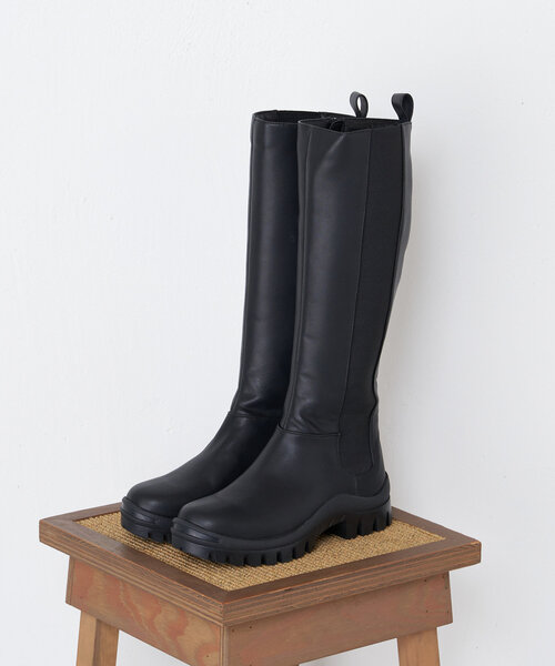 Jena espace merveilleux（ジェナ　エスパスメルヴェイユ）の「サイドゴアロングブーツ（ブーツ・レディース・ブラック/アイボリー・37/38）」の3枚目の写真