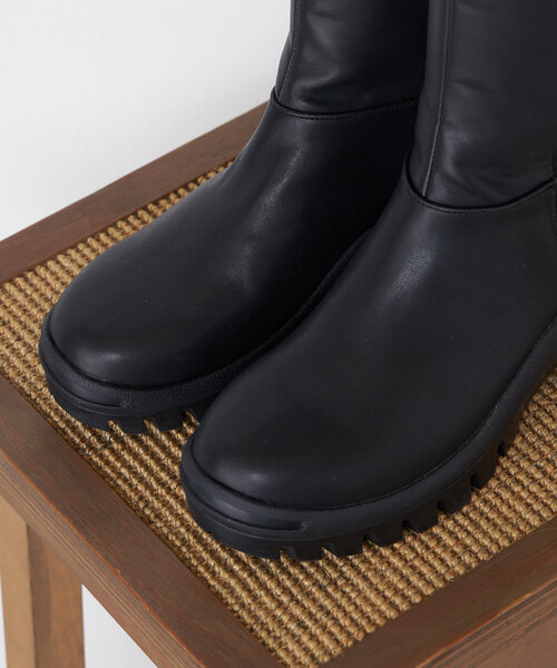 Jena espace merveilleux（ジェナ　エスパスメルヴェイユ）の「サイドゴアロングブーツ（ブーツ・レディース・ブラック/アイボリー・37/38）」の5枚目の写真