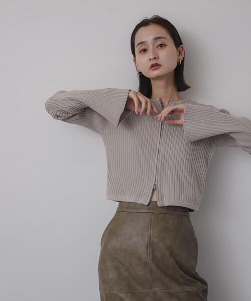 セール】フレアスリーブジップセーター（ニット/セーター