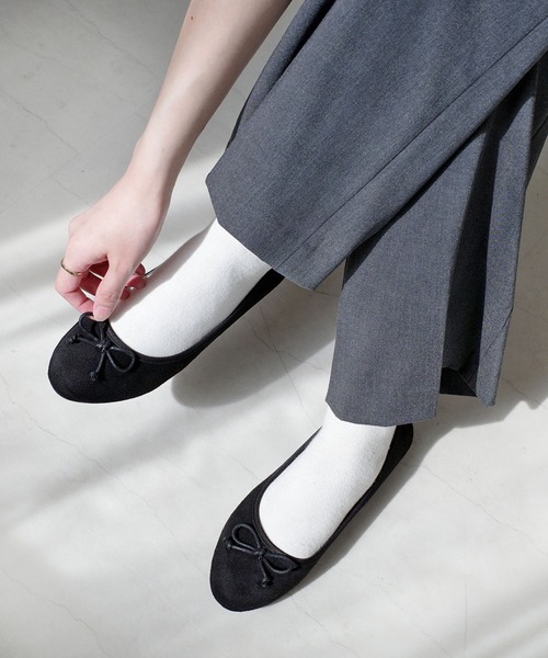 AmiAmi（アミアミ）の「ボアバレエシューズ /バレエコア（バレエシューズ・レディース・ブラック系その他/グレー/ブラック/アイボリー/ダークベージュ・36/37/38/39/40）」の17枚目の写真