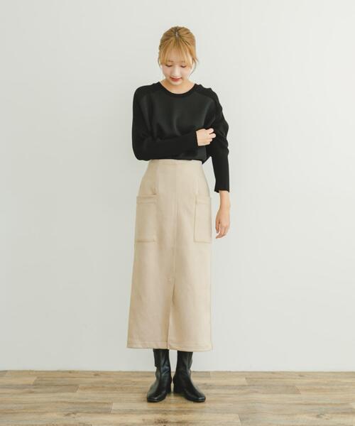 ITEMS URBANRESEARCH（アイテムズ アーバンリサーチ）の「フェイクスエードタイトスカート（スカート・レディース・アイボリー/スミクロ/カーキ/モカ・FREE）」の8枚目の写真