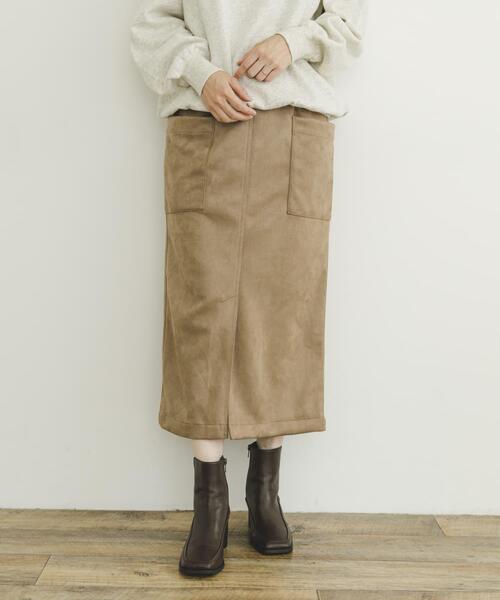 ITEMS URBANRESEARCH（アイテムズ アーバンリサーチ）の「フェイクスエードタイトスカート（スカート・レディース・アイボリー/スミクロ/カーキ/モカ・FREE）」の16枚目の写真