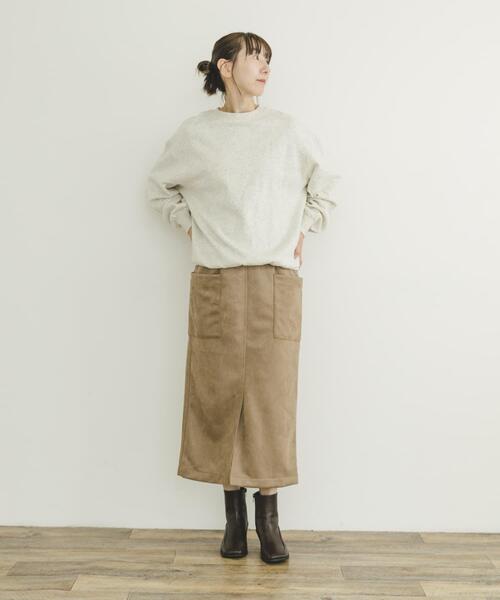 ITEMS URBANRESEARCH（アイテムズ アーバンリサーチ）の「フェイクスエードタイトスカート（スカート・レディース・アイボリー/スミクロ/カーキ/モカ・FREE）」の18枚目の写真