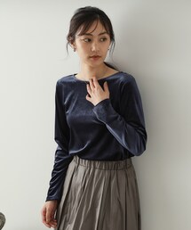 OPAQUE.CLIP（オペークドットクリップ）の「◆《CanCam掲載》ベロアトップス【洗濯機洗い可】（Tシャツ/カットソー）」