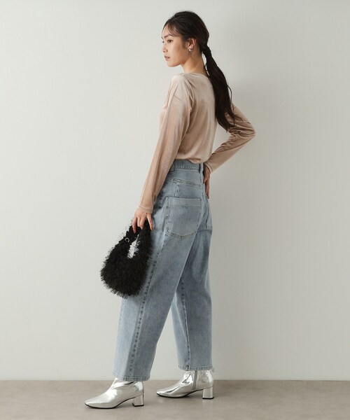 OPAQUE.CLIP（オペークドットクリップ）の「◆《CanCam掲載》ベロアトップス【洗濯機洗い可】（Tシャツ/カットソー・レディース・サンドベージュ/ネイビー/ブラック系・38/40/42）」の6枚目の写真