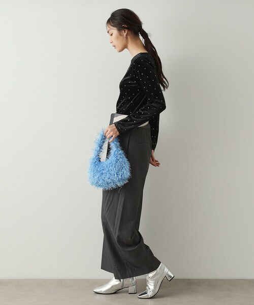 OPAQUE.CLIP（オペークドットクリップ）の「◆《CanCam掲載》ベロアトップス【洗濯機洗い可】（Tシャツ/カットソー・レディース・サンドベージュ/ネイビー/ブラック系・38/40/42）」の14枚目の写真