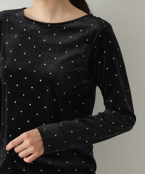 OPAQUE.CLIP（オペークドットクリップ）の「◆《CanCam掲載》ベロアトップス【洗濯機洗い可】（Tシャツ/カットソー・レディース・サンドベージュ/ネイビー/ブラック系・38/40/42）」の20枚目の写真