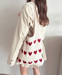 apres jour | 【apres jour×ARIAZ】ハート柄ニットトートバッグ(トートバッグ)