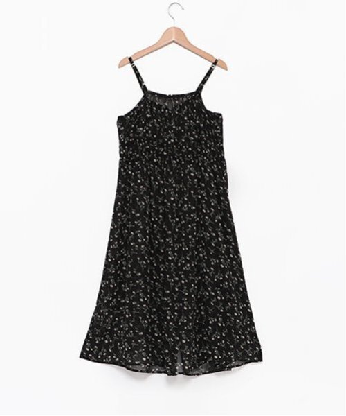 LOVETOXIC（ラブトキシック）の「花柄キャミワンピース（シャツワンピース・キッズ・アイボリー/ブラック・S/M/L）」の5枚目の写真