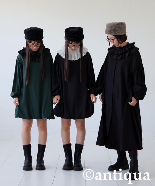 antiqua（アンティカ）の「バルーンミニワンピース（ワンピース・キッズ・ダークグリーン/ブラック・160/140）」の13枚目の写真
