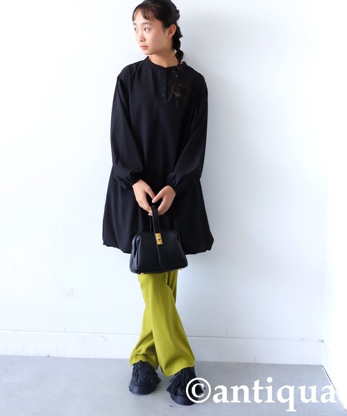 antiqua（アンティカ）の「バルーンミニワンピース（ワンピース・キッズ・ダークグリーン/ブラック・160/140）」の7枚目の写真