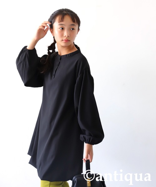antiqua（アンティカ）の「バルーンミニワンピース（ワンピース・キッズ・ダークグリーン/ブラック・160/140）」の6枚目の写真