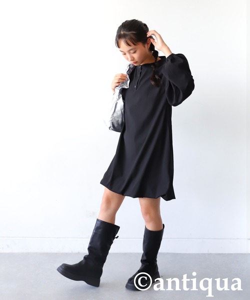 antiqua（アンティカ）の「バルーンミニワンピース（ワンピース・キッズ・ダークグリーン/ブラック・160/140）」の9枚目の写真
