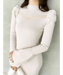 MERCURYDUO | シアーカットラメニットワンピース(ワンピース)