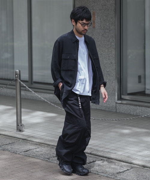 VEIN ヴェイン ナイロン　ドローコードシャーリングパンツ　3 ブラック VEIN ヴェイン ナイロンドローコードシャーリングパンツ3 ブラック