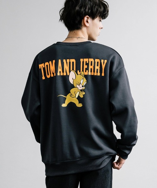 Tom＆Jerry（トムアンドジェリー）の「新色追加 TOM＆JERRY トムとジェリー オーバーサイズ裏起毛トレーナー（スウェット・メンズ・グリーン/ベージュ系/グリーン系/グレー系1/オートミール/ベージュ/チャコール/ネイビー/ブラック系/ブラック/グレイッシュベージュ/杢グレー/チャコールグレー/グレー/グレー系/ベージュ系1/ダークアッシュ/ネイビー系/グリーン系1/サンドグレー/ブラック系1/ベージュ系2/グレー系3/グレー系2・M/L/XL）」の11枚目の写真