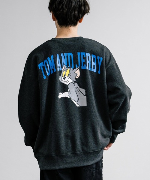 Tom＆Jerry（トムアンドジェリー）の「新色追加 TOM＆JERRY トムとジェリー オーバーサイズ裏起毛トレーナー（スウェット・メンズ・グリーン/ベージュ系/グリーン系/グレー系1/オートミール/ベージュ/チャコール/ネイビー/ブラック系/ブラック/グレイッシュベージュ/杢グレー/チャコールグレー/グレー/グレー系/ベージュ系1/ダークアッシュ/ネイビー系/グリーン系1/サンドグレー/ブラック系1/ベージュ系2/グレー系3/グレー系2・M/L/XL）」の12枚目の写真