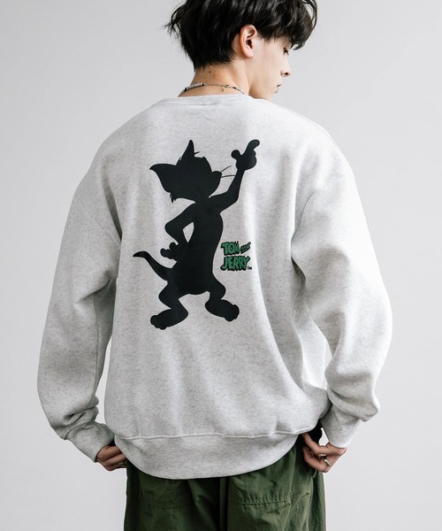 Tom＆Jerry（トムアンドジェリー）の「新色追加 TOM＆JERRY トムとジェリー オーバーサイズ裏起毛トレーナー（スウェット・メンズ・グリーン/ベージュ系/グリーン系/グレー系1/オートミール/ベージュ/チャコール/ネイビー/ブラック系/ブラック/グレイッシュベージュ/杢グレー/チャコールグレー/グレー/グレー系/ベージュ系1/ダークアッシュ/ネイビー系/グリーン系1/サンドグレー/ブラック系1/ベージュ系2/グレー系3/グレー系2・M/L/XL）」の17枚目の写真