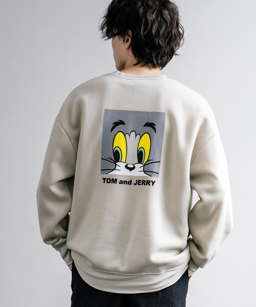 Tom＆Jerry（トムアンドジェリー）の「新色追加 TOM＆JERRY トムとジェリー オーバーサイズ裏起毛トレーナー（スウェット・メンズ・グリーン/ベージュ系/グリーン系/グレー系1/オートミール/ベージュ/チャコール/ネイビー/ブラック系/ブラック/グレイッシュベージュ/杢グレー/チャコールグレー/グレー/グレー系/ベージュ系1/ダークアッシュ/ネイビー系/グリーン系1/サンドグレー/ブラック系1/ベージュ系2/グレー系3/グレー系2・M/L/XL）」の8枚目の写真