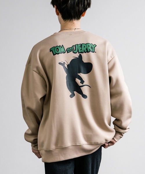 Tom＆Jerry（トムアンドジェリー）の「新色追加 TOM＆JERRY トムとジェリー オーバーサイズ裏起毛トレーナー（スウェット・メンズ・グリーン/ベージュ系/グリーン系/グレー系1/オートミール/ベージュ/チャコール/ネイビー/ブラック系/ブラック/グレイッシュベージュ/杢グレー/チャコールグレー/グレー/グレー系/ベージュ系1/ダークアッシュ/ネイビー系/グリーン系1/サンドグレー/ブラック系1/ベージュ系2/グレー系3/グレー系2・M/L/XL）」の15枚目の写真