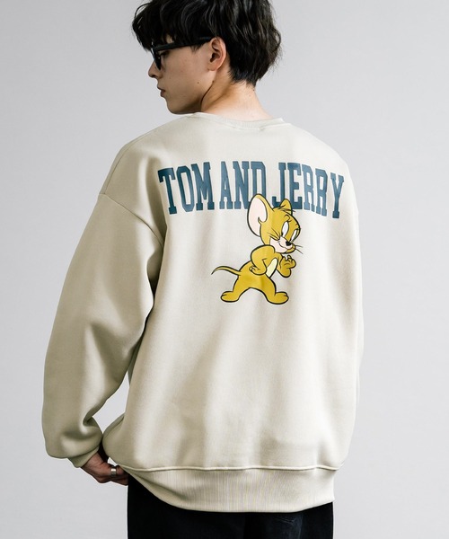 Tom＆Jerry（トムアンドジェリー）の「新色追加 TOM＆JERRY トムとジェリー オーバーサイズ裏起毛トレーナー（スウェット・メンズ・グリーン/ベージュ系/グリーン系/グレー系1/オートミール/ベージュ/チャコール/ネイビー/ブラック系/ブラック/グレイッシュベージュ/杢グレー/チャコールグレー/グレー/グレー系/ベージュ系1/ダークアッシュ/ネイビー系/グリーン系1/サンドグレー/ブラック系1/ベージュ系2/グレー系3/グレー系2・M/L/XL）」の16枚目の写真