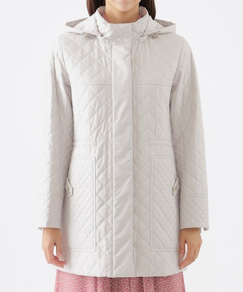 【吸湿発熱】【消臭】キルティングタフタスタンドカラーコート