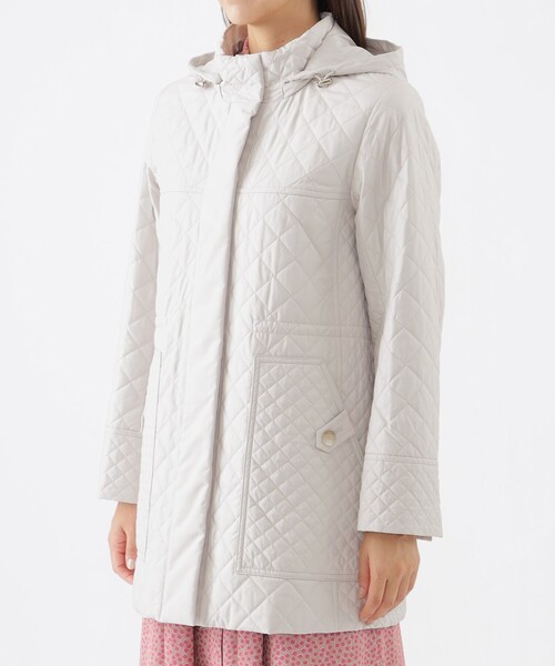 【吸湿発熱】【消臭】キルティングタフタスタンドカラーコート