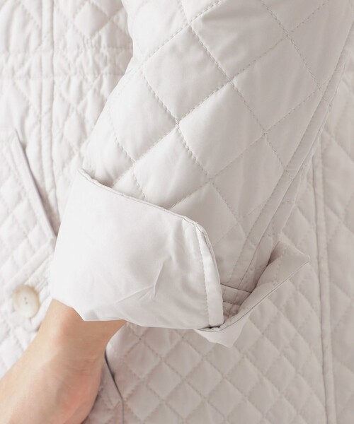 【吸湿発熱】【消臭】キルティングタフタスタンドカラーコート