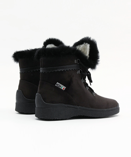 レディース NIS ファーブーツ 714745 WORK LACE UP NERO（ブーツ