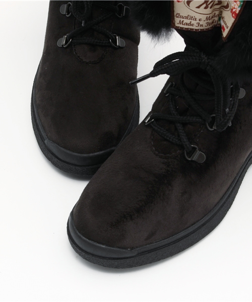 レディース NIS ファーブーツ 714745 WORK LACE UP NERO（ブーツ