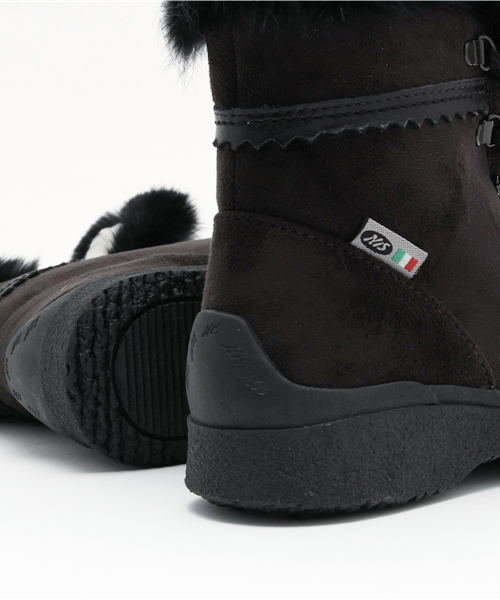 レディース NIS ファーブーツ 714745 WORK LACE UP NERO（ブーツ