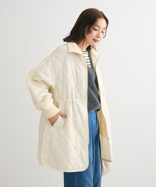 Green Parks（グリーンパークス）の「リブスタンドキルティングコート