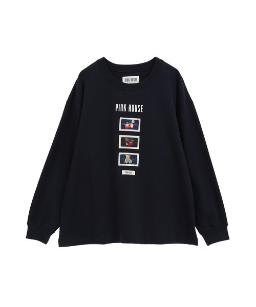 PINK HOUSE（ピンクハウス）の「ネームワッペン使いトレーナー（スウェット・レディース・グレー/アイボリー/ブラック/カーキ/ネイビー・フリー）」の5枚目の写真