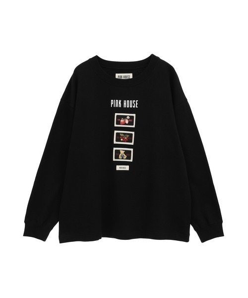 PINK HOUSE（ピンクハウス）の「ネームワッペン使いトレーナー（スウェット・レディース・グレー/アイボリー/ブラック/カーキ/ネイビー・フリー）」の2枚目の写真