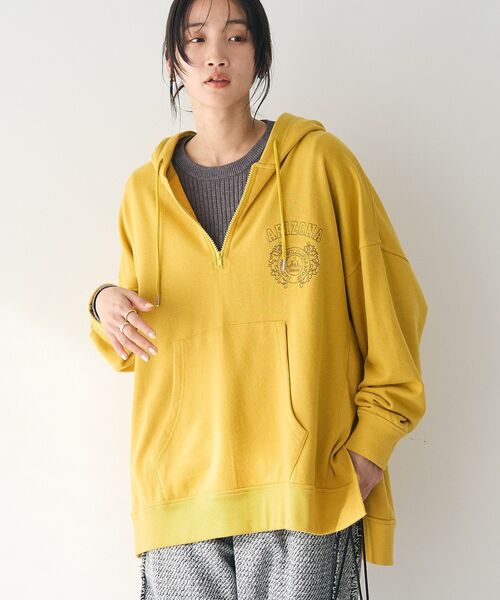 CRAFT STANDARD BOUTIQUE(クラフトスタンダードブティック)の「BIGハーフジップワンポイント刺繍ロゴパーカー(パーカー・レディース・ホワイト系その他/マスタード/ブラック/カーキ・FREE)」の22枚目の写真