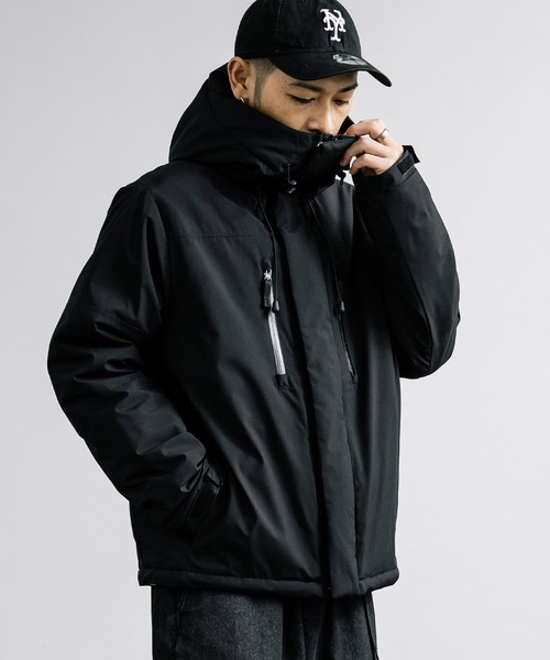 Rocky Monroe（ロッキーモンロー）の「オーバーサイズ 切替 中綿入りファイバーダウンフードジャケット（ダウンジャケット/コート・メンズ・ブルー/ダークグレー/ブラック・LL/L/M）」の4枚目の写真