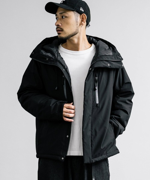 Rocky Monroe（ロッキーモンロー）の「オーバーサイズ 切替 中綿入りファイバーダウンフードジャケット（ダウンジャケット/コート・メンズ・ブルー/ダークグレー/ブラック・LL/L/M）」の5枚目の写真