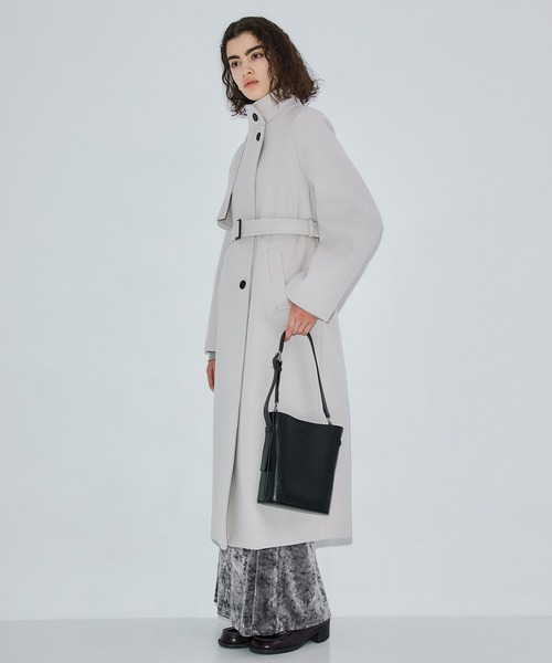 PUBLIC TOKYO 黒ロングコート ウール アシメ オーバーヨークコート アシメオーバーヨークコート（チェスターコート）｜PUBLIC TOKYO