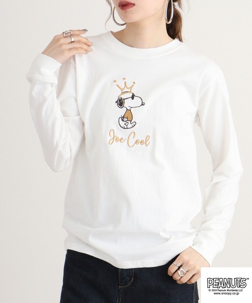PEANUTS(ピーナッツ)の「PEANUTS ゴールド刺繍Tシャツ(Tシャツ/カットソー・メンズ・オレンジ系/ネイビー/チャコール/ホワイト系/カーキ/オフホワイト・M/L/LL)」の17枚目の写真