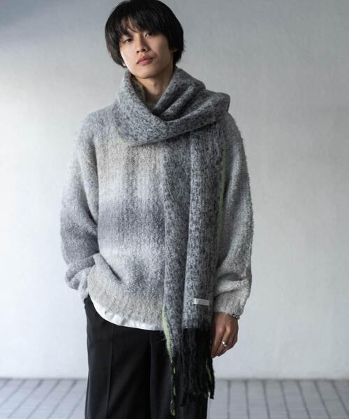 SENSE OF PLACE by URBAN RESEARCH（センスオブプレイスバイアーバンリサーチ）の「ミックスボリューム大判マフラー（マフラー・メンズ・ブラウン/パープル/グレー・ONE）」の4枚目の写真