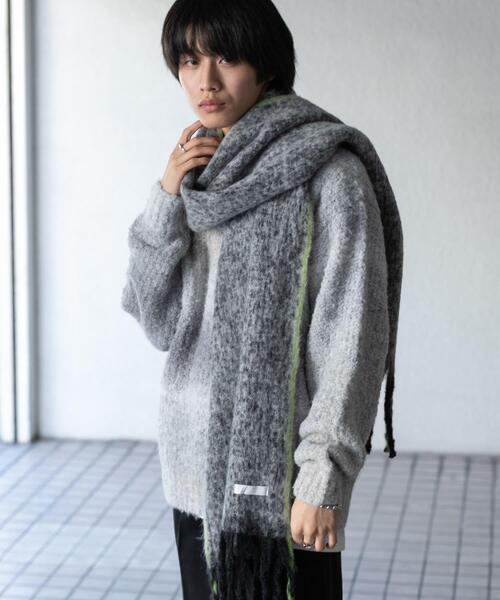 SENSE OF PLACE by URBAN RESEARCH（センスオブプレイスバイアーバンリサーチ）の「ミックスボリューム大判マフラー（マフラー・メンズ・ブラウン/パープル/グレー・ONE）」の5枚目の写真