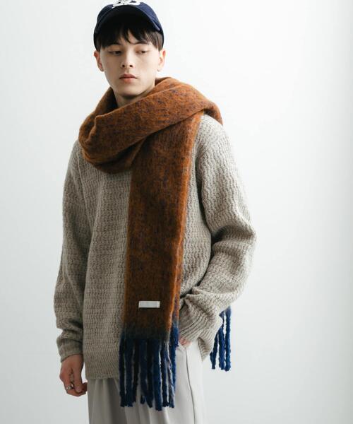 SENSE OF PLACE by URBAN RESEARCH（センスオブプレイスバイアーバンリサーチ）の「ミックスボリューム大判マフラー（マフラー・メンズ・ブラウン/パープル/グレー・ONE）」の11枚目の写真