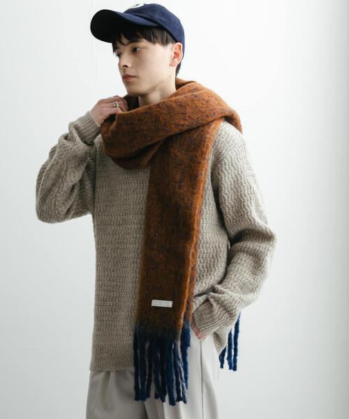 SENSE OF PLACE by URBAN RESEARCH（センスオブプレイスバイアーバンリサーチ）の「ミックスボリューム大判マフラー（マフラー・メンズ・ブラウン/パープル/グレー・ONE）」の12枚目の写真