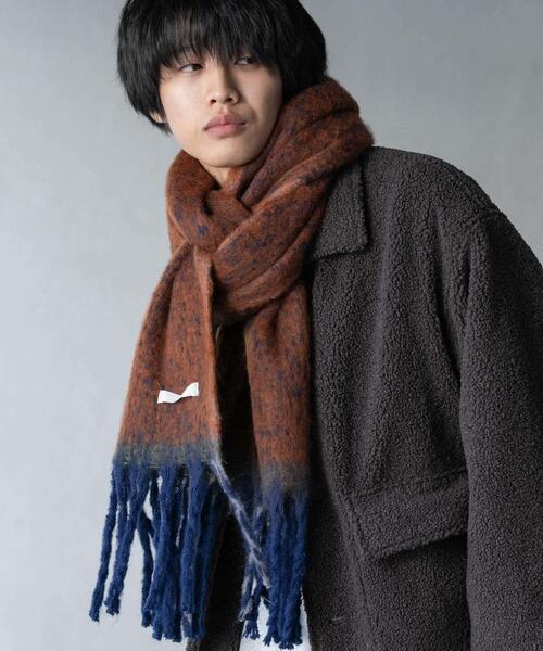 SENSE OF PLACE by URBAN RESEARCH（センスオブプレイスバイアーバンリサーチ）の「ミックスボリューム大判マフラー（マフラー・メンズ・ブラウン/パープル/グレー・ONE）」の13枚目の写真